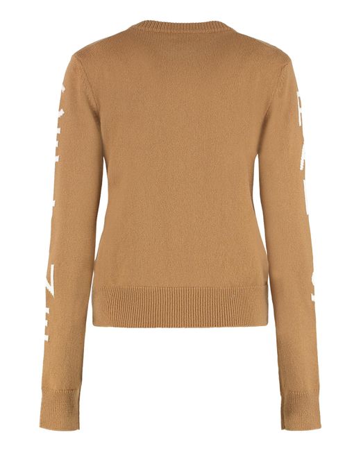 Céline Brown Wool And Cashmere Sweater With Logo