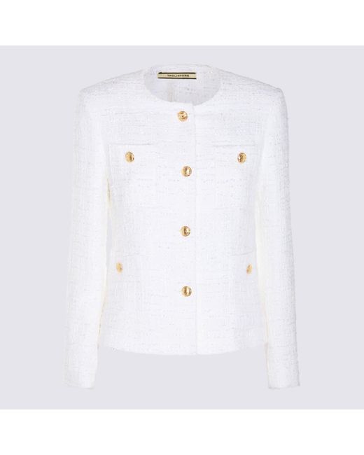 Tagliatore White Cotton Casual Jacket