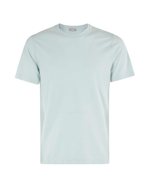 Zanone Blue T Shirt Mc Slim Fit Ice Cotton for men