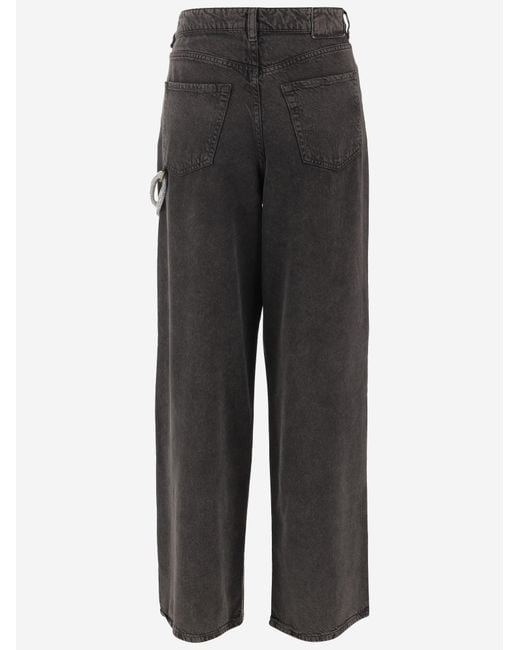 Pinko Gray Trousers Lauryn Lyocell-Cotton