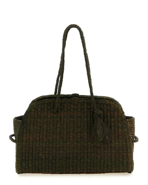 Jacquemus Black Braided Raffia Tote Bag