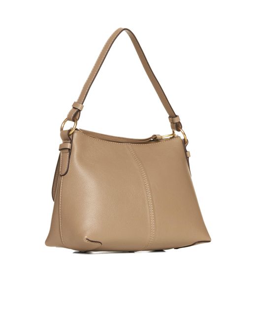 See By Chloé Natural Joan Small Leather And Suede Bag