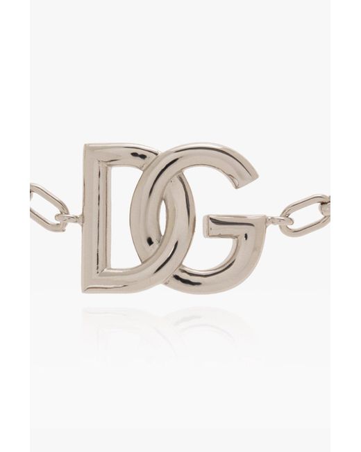 Dolce & Gabbana White Bracelet With Logo for men
