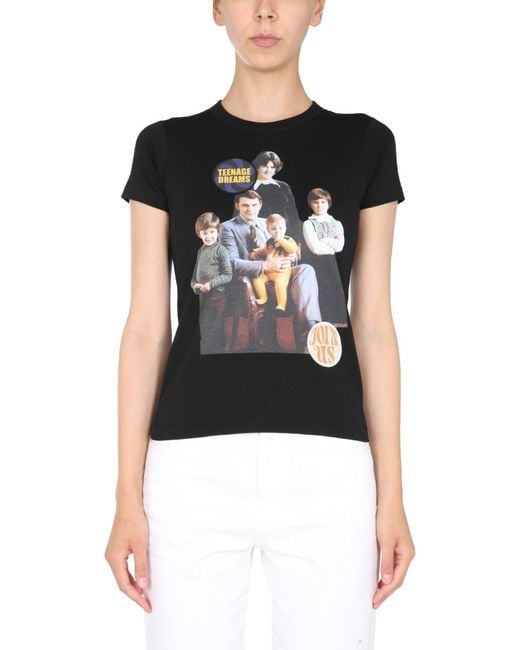 Raf Simons Black Crew Neck T-Shirt With Front Print Cotton T-Shirts