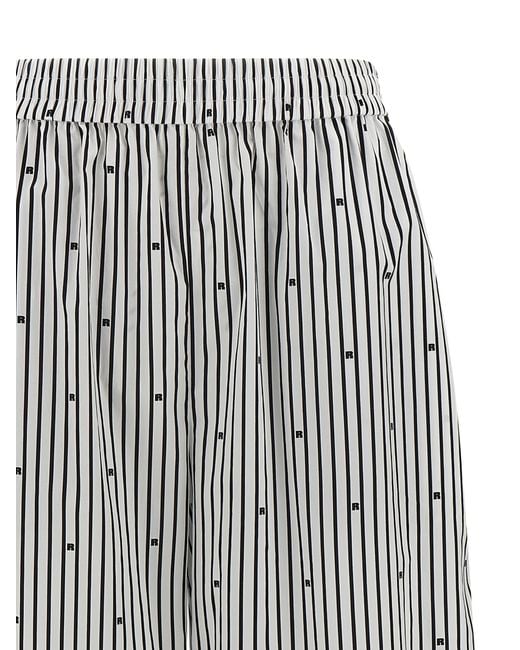 ROTATE BIRGER CHRISTENSEN Gray 'Poplin Tapered Striped' Pants