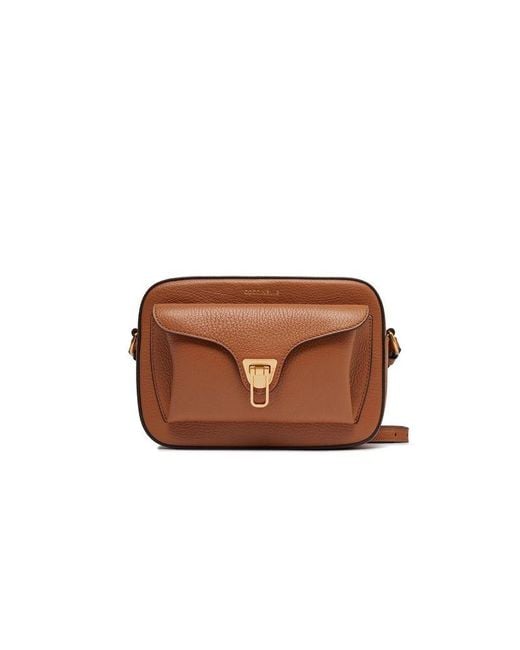 Coccinelle Brown Crossbody Bag Cowhide Crossbody-Bags
