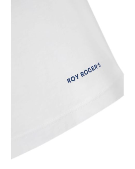 Roy Rogers White Cotton T-Shirt With Logo for men