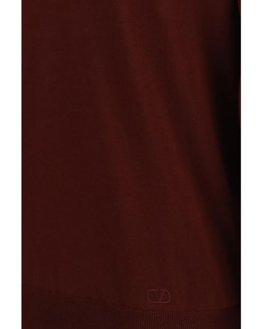 Valentino Red Long-Sleeve Wool Polo With Vlogo Merino Ovis Aries Shirts for men
