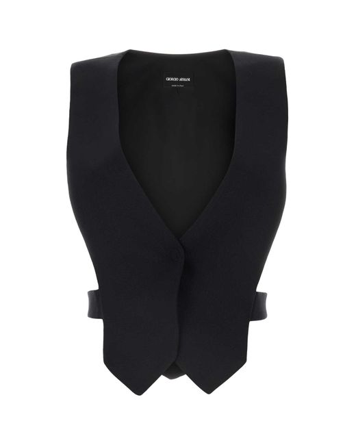Giorgio Armani Black Jackets And Vests