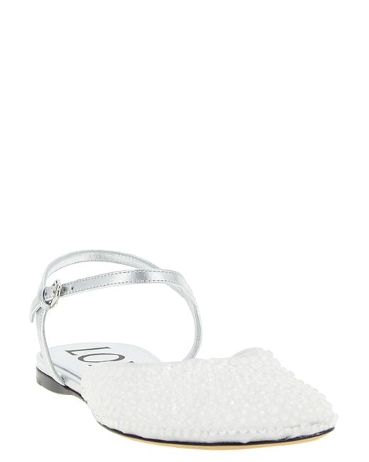 Loewe White Polyamide Ballet Flats