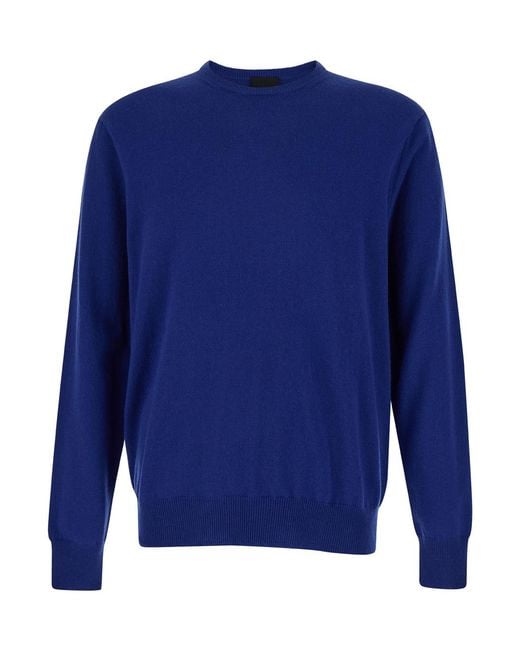 Le Plain Blue Crewneck Long Sleeve Sweater for men
