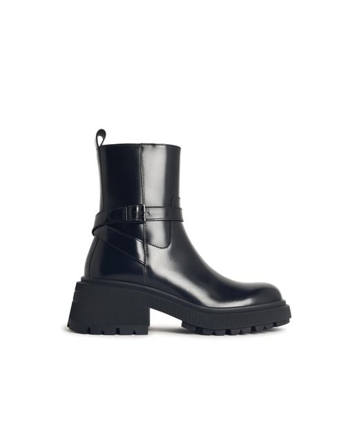Jimmy Choo Blue Conny Flat Leather Ankle Boots