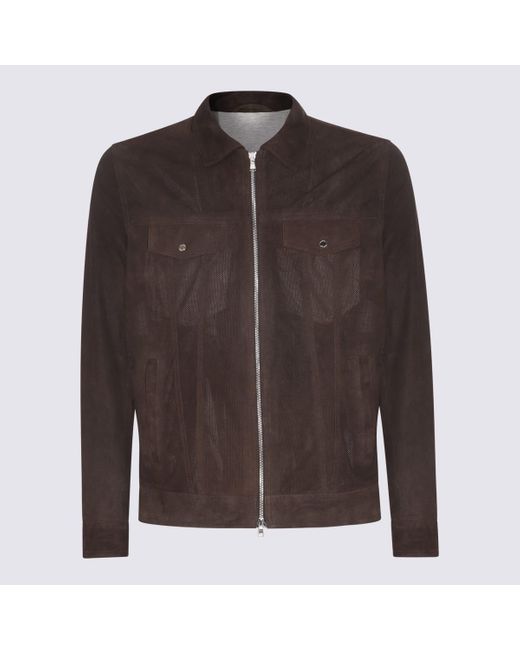 Barba Napoli Brown Leather Jacket for men