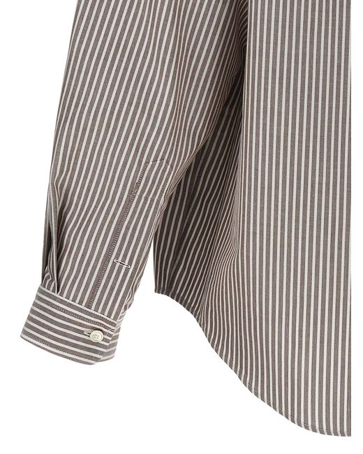 Hed Mayner Gray Pinstripe Oxford Shirt for men