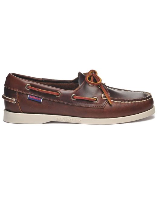 Sebago Brown Docksides Portland Waxed