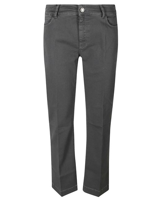 Sportmax Gray Nilly Button Detailed Straight Leg Jeans