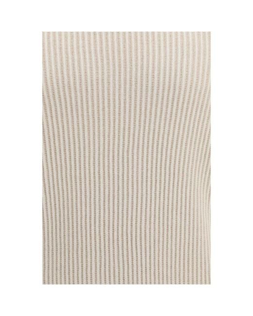 Brunello Cucinelli White Beige Cashmere Turtleneck for men