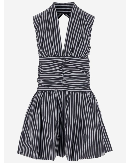 Patou Blue Mini Dress With Open Back