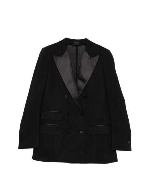 Tom Ford Black Jacket Double-Breasted Wool