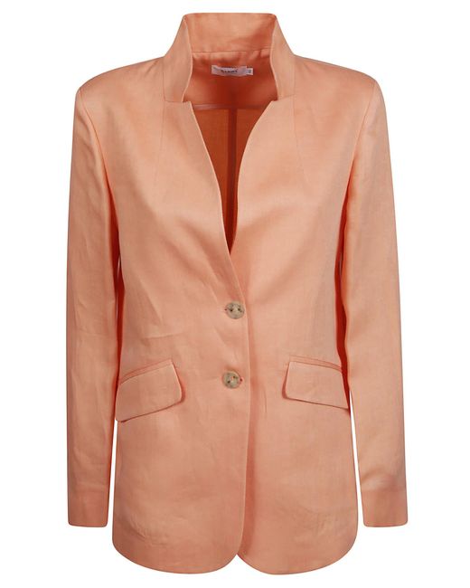 Barba Napoli Pink Two-Button Fitted Blazer