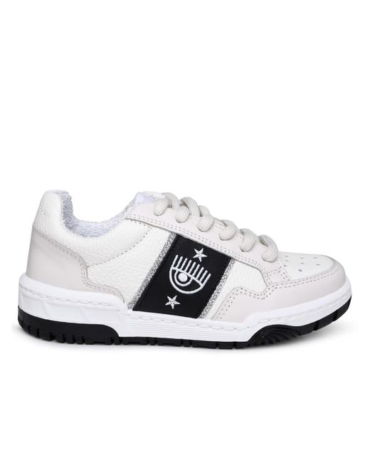 Chiara Ferragni Cf1 White Leather Sneakers