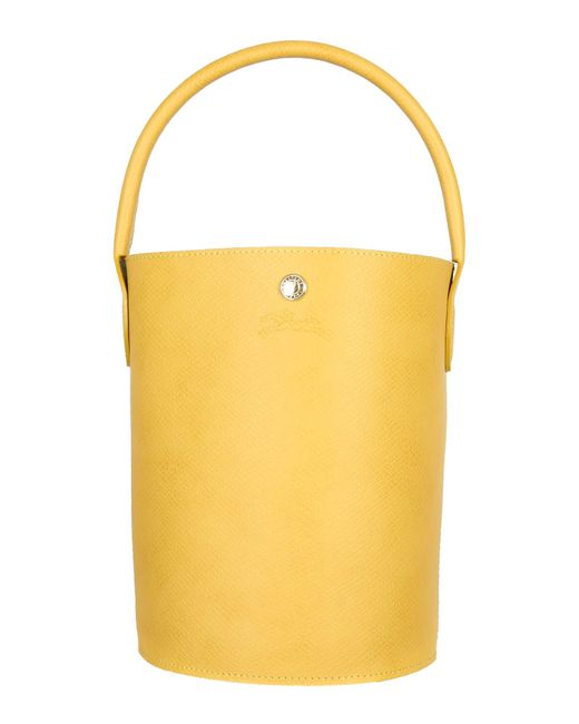Longchamp Yellow Cuir De Russie Bucket Bag