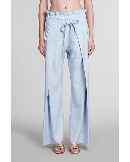 Cult Gaia Blue Naomi Pants In Cyan Polyester