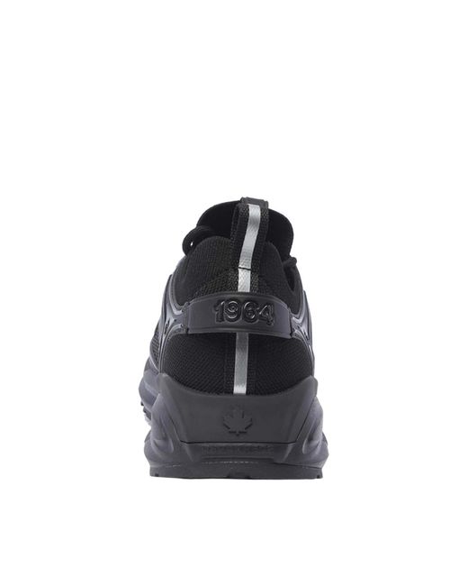 DSquared² Black Dash Logo Lace-Up Sneakers for men