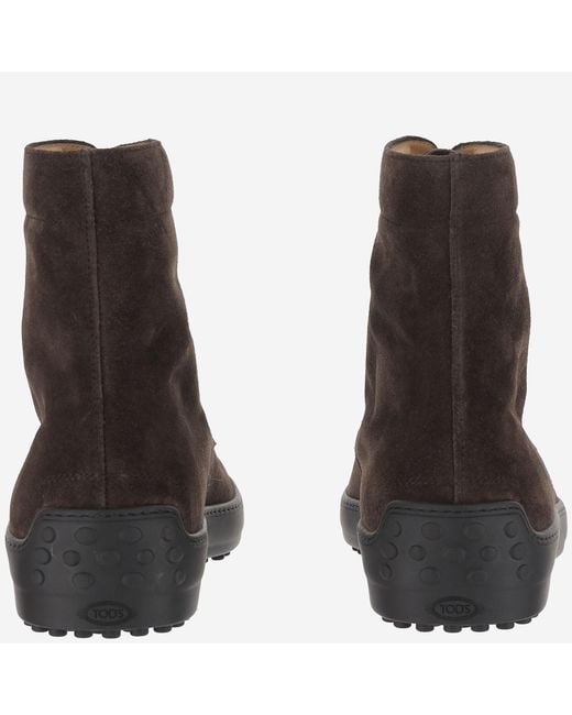 Tod's Black Ankle Boots Suede Calfskin for men