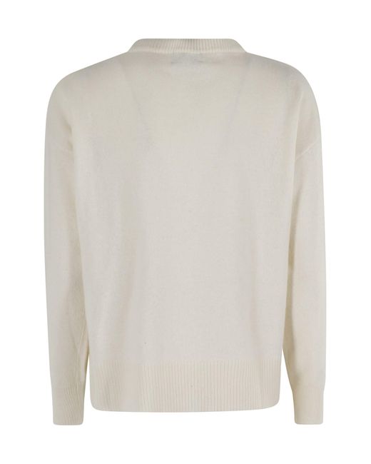 Woolrich White Comfort Wool Cashmere Crewneck Sweater