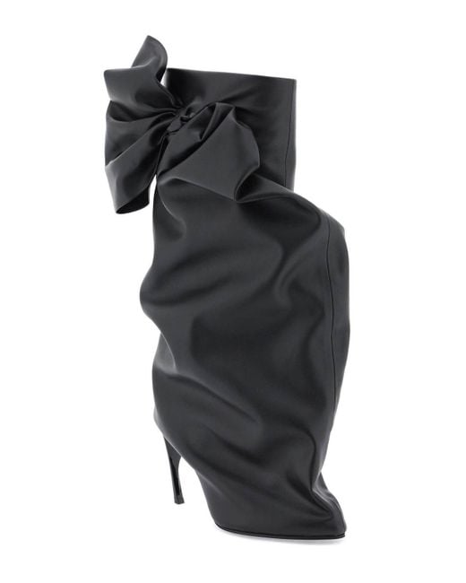 Alexander McQueen Black Armadillo Boots With Bow