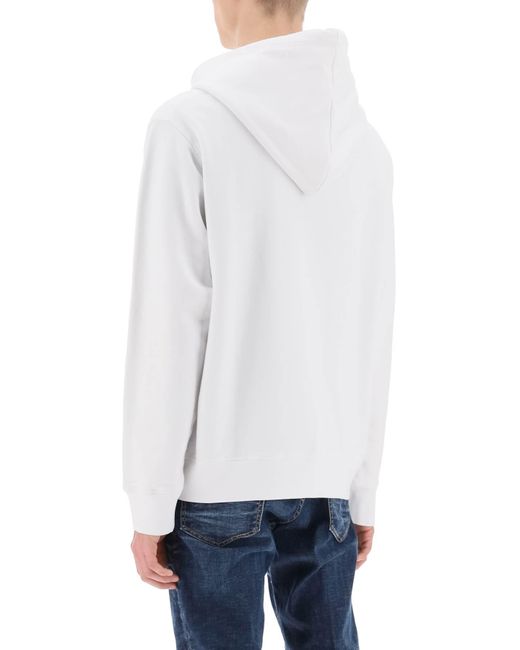 DSquared² White Cool Fit Printed Hoodie for men