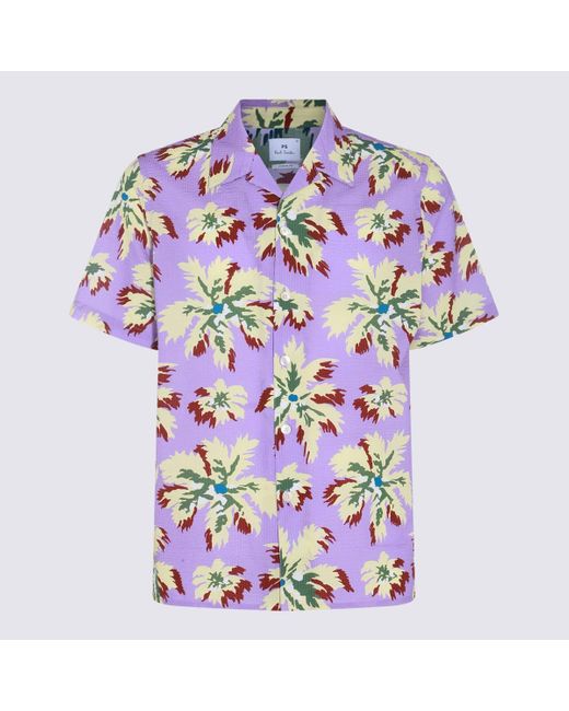 Paul Smith Purple Multicolour Cotton Shirt for men