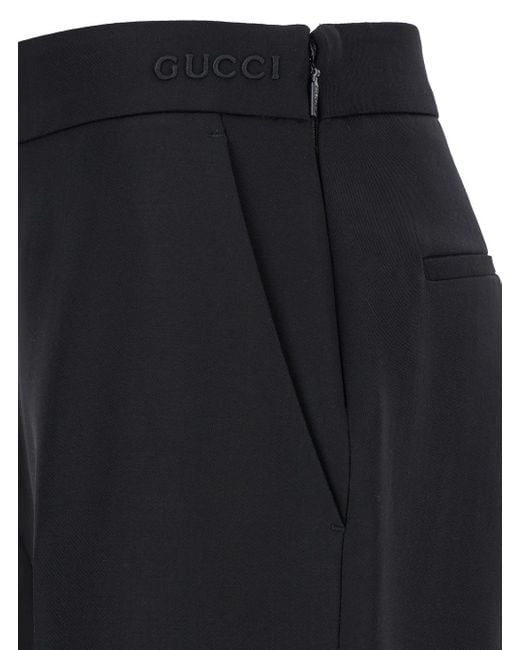 Gucci Black Flared Pants With Pences