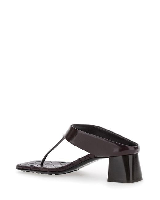 Bottega Veneta White Thong Sandals With Kitten Heel And Sole With I