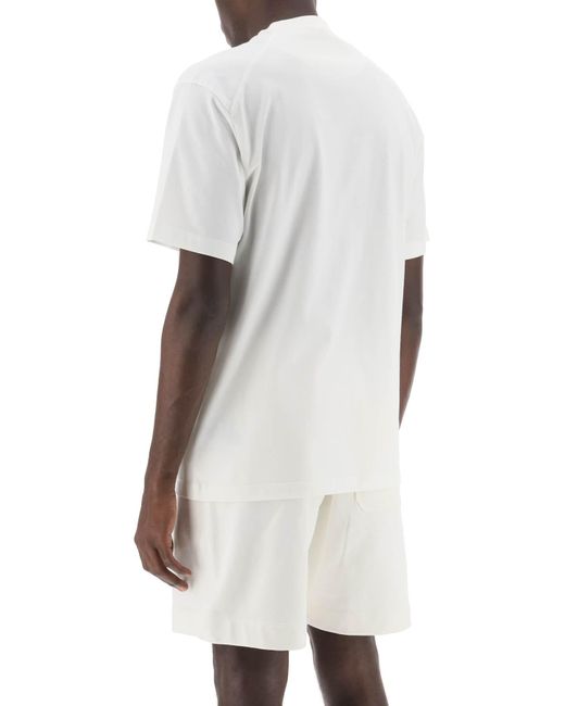 Y-3 White T Shirt With Gradient Logo Print for men
