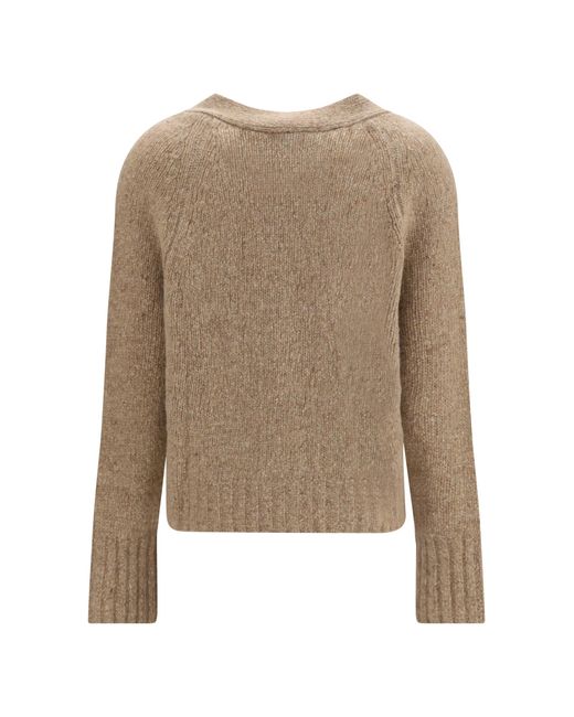 Allude Natural Cashmere V-Neck Cardigan Kashmir/Capra Hircus