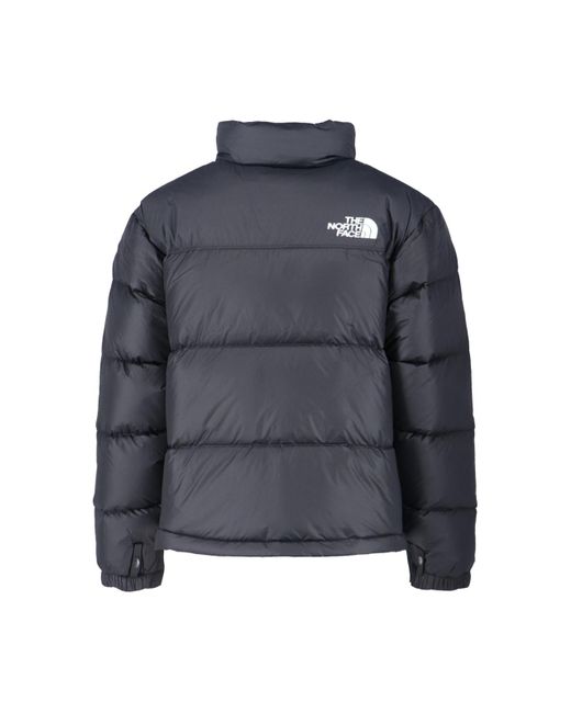 The North Face Blue Quilted Down Jacket With High Collar And Detachable Hood for men
