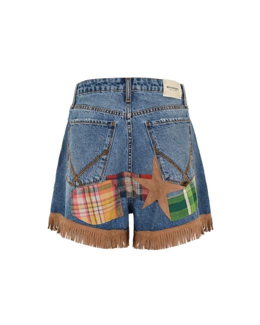 Roy Rogers Blue And Suede Shorts