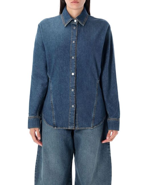 Alaïa Blue Rounded Denim Shirt