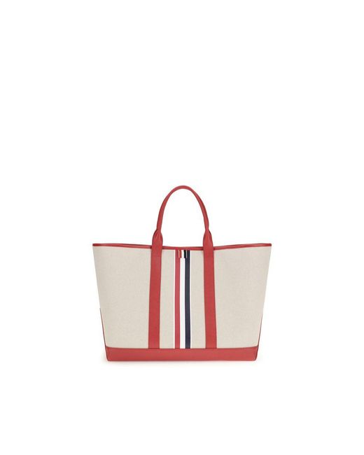 Thom Browne Red Multicolor Fabric Shoulder Bag for men