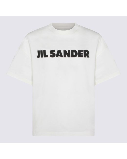Jil Sander White Cotton T-Shirt for men