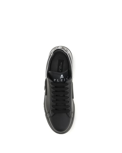 Philipp Plein Black Sneakers Phantom Leather Trainers for men