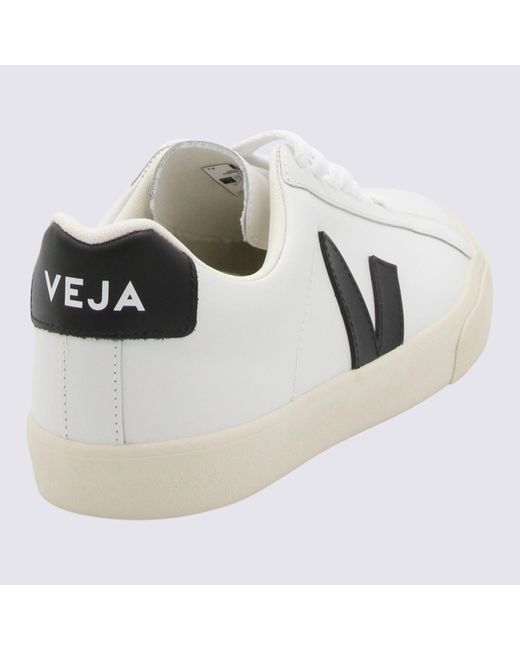 Veja White And Black Leather Sneakers for men