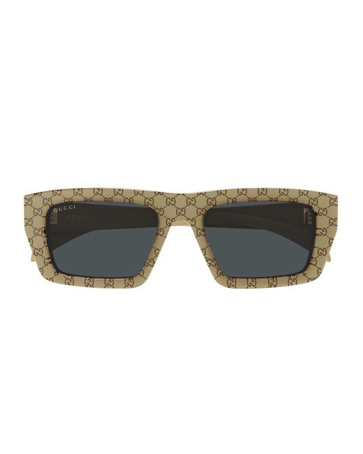 Gucci Natural Gg2020S Linea Institutional Logo Acetato Riciclato Sunglasses for men
