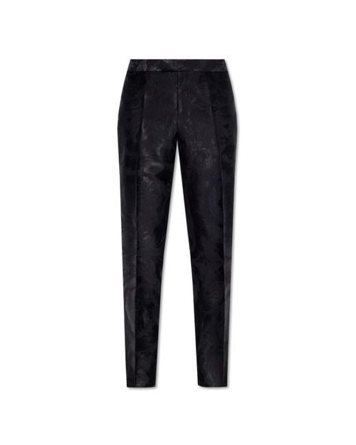 Versace Black Pleat-Front Trousers for men
