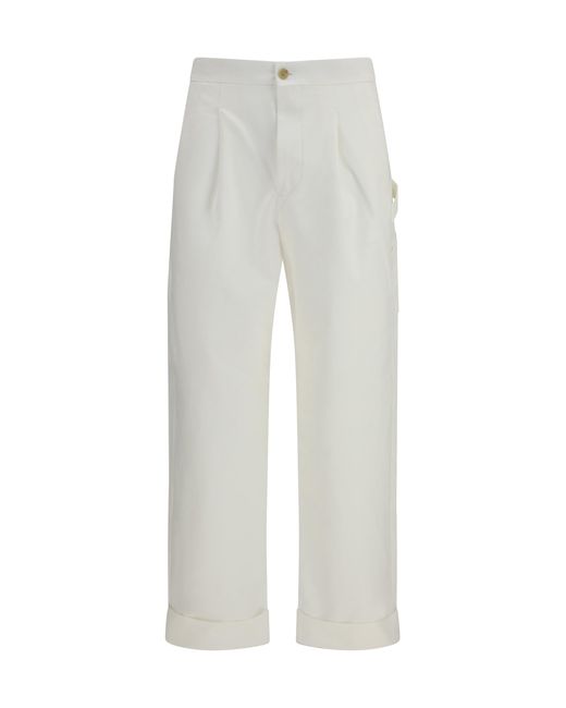 Umit Benan White Cotton Carpenter Pants Cotton; Elastane for men