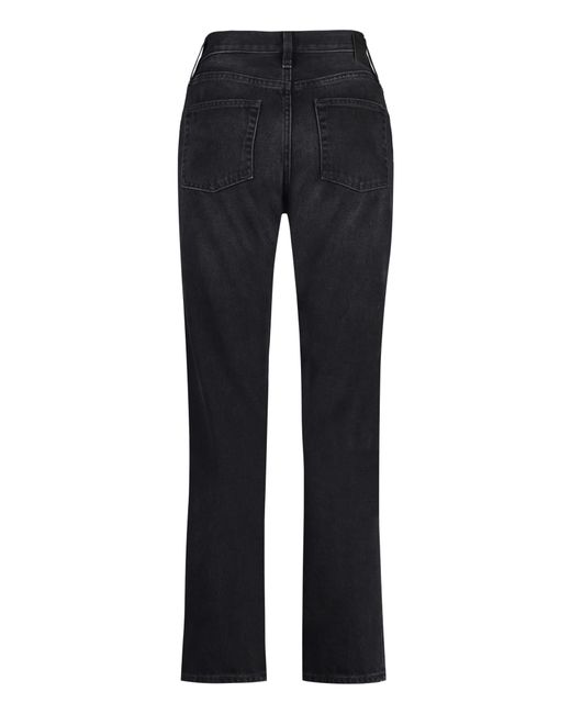 Totême  Blue Twisted Seam 5-Pocket Straight-Leg Jeans