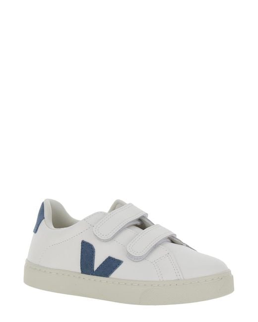Veja White Sneakers Small Esplar Leather Organic Traced Trainers for men