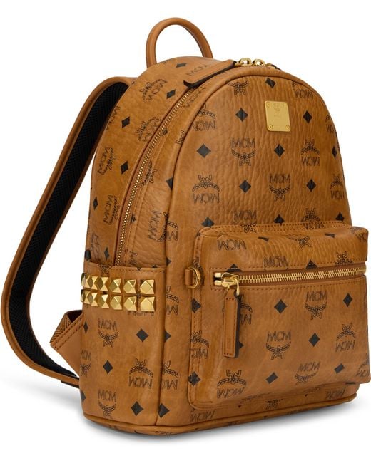 MCM Brown Backpack Stark Synthetic Leather Polyurethane Backpacks